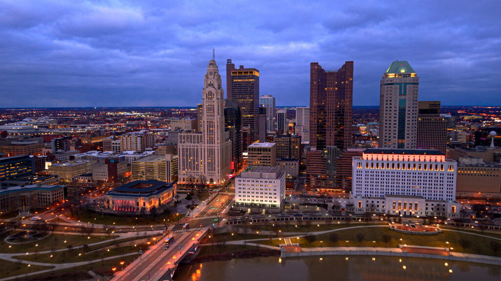 Downtown Columbus Ohio at night